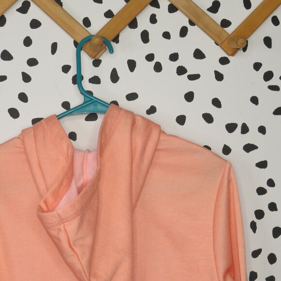 Reebok Orange Logo Athletic Hooded Girls Pullover Sweatshirt - Picture 4 of 6